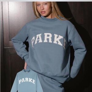 PARKE glacier Blue Mockneck NWT